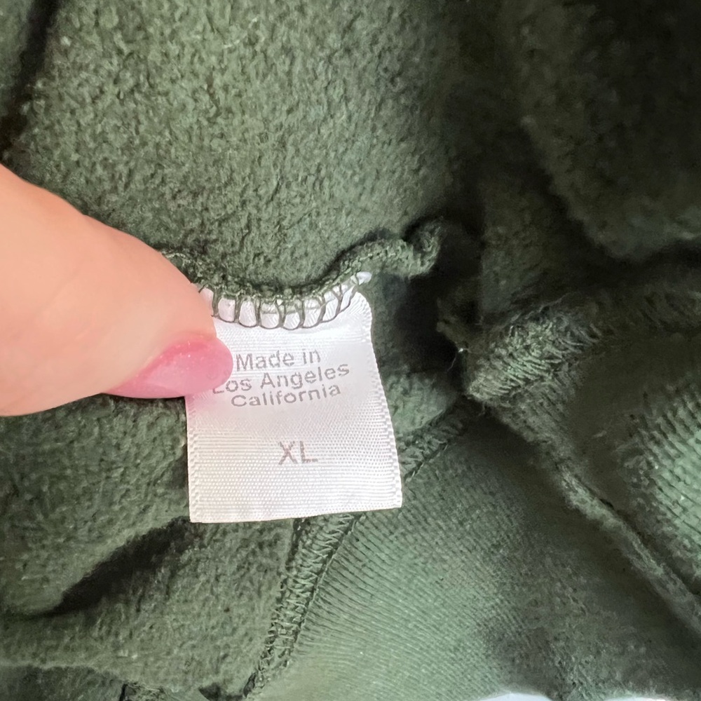 Clare V Oversized Forest Green "OUI" Graphic Sweatshirt XL - Picture 7 of 10